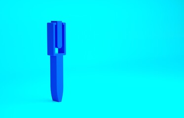 Sticker - Blue Pen icon isolated on blue background. Minimalism concept. 3d illustration 3D render