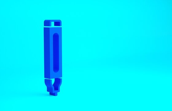 Blue Marker pen icon isolated on blue background. Minimalism concept. 3d illustration 3D render