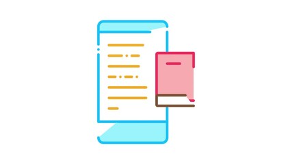 Poster - eBook Icon Animation. color eBook animated icon on white background