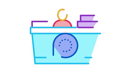  - recorder seller Icon Animation. color recorder seller animated icon on white background