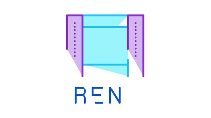 Poster - film rent Icon Animation. color film rent animated icon on white background