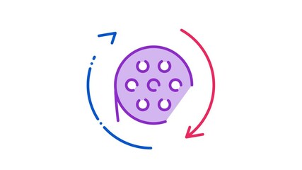  - disk scroll Icon Animation. color disk scroll animated icon on white background