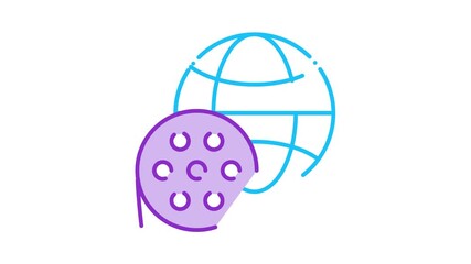  - world recording technology Icon Animation. color world recording technology animated icon on white background