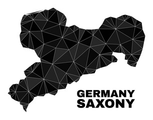 Wall Mural - Low-poly Saxony Land map. Polygonal Saxony Land map vector is combined of scattered triangles. Triangulated Saxony Land map polygonal collage for patriotic purposes.