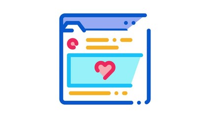Poster - favorite info folder Icon Animation. color favorite info folder animated icon on white background