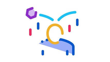 Poster - collapse of criticism per person Icon Animation. color collapse of criticism per person animated icon on white background