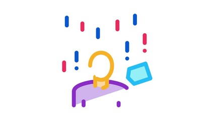 Poster - many requirements for person Icon Animation. color many requirements for person animated icon on white background