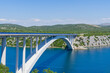 Sibenik bridge and the channel of river Krka in summer sunny day, Croatia.