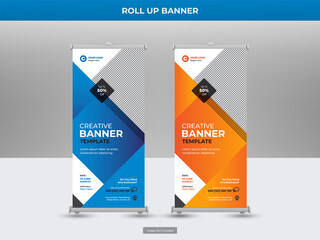 Wall Mural - Corporate roll up banner or flyer social media post template