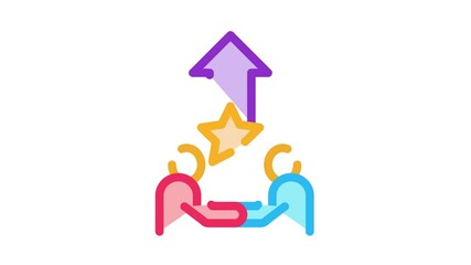 Poster - successful people contract Icon Animation. color successful people contract animated icon on white background