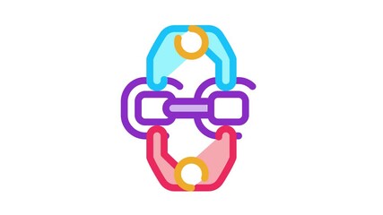 Poster - human connection Icon Animation. color human connection animated icon on white background