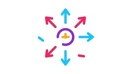 Poster - search everywhere Icon Animation. color search everywhere animated icon on white background