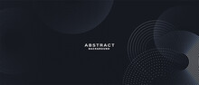 Abstract Black Background With White Circle Rings. Digital Future Technology Concept. Vector Illustration.
