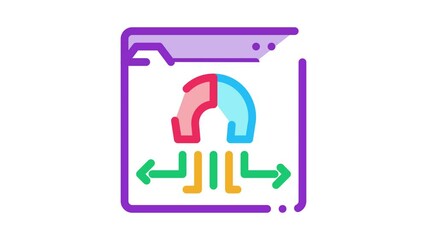 Poster - folder magnetic pull Icon Animation. color folder magnetic pull animated icon on white background