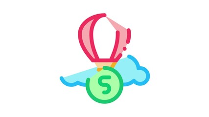 Poster - balloon payment Icon Animation. color balloon payment animated icon on white background