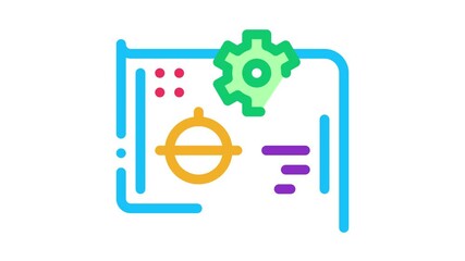 Poster - target selection Icon Animation. color target selection animated icon on white background