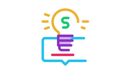 Poster - smart money solution Icon Animation. color smart money solution animated icon on white background