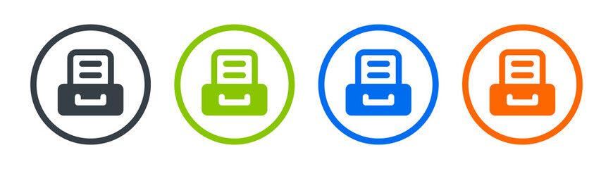 Poster - Drawer with document icon vector illustration.