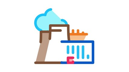 Poster - nuclear power plant Icon Animation. color nuclear power plant animated icon on white background