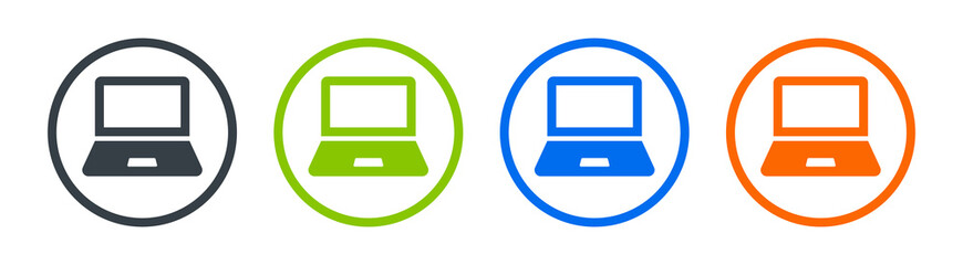 Aufkleber - Computer laptop icon set. Technology device concept