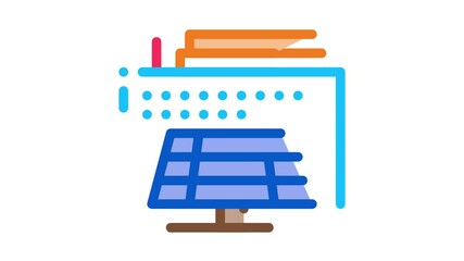 Poster - thermal solar stations Icon Animation. color thermal solar stations animated icon on white background