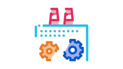Poster - technical settings of thermal power plant Icon Animation. color technical settings of thermal power plant animated icon on white background
