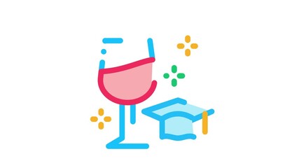 Wall Mural - wine expert taster Icon Animation. color wine expert taster animated icon on white background