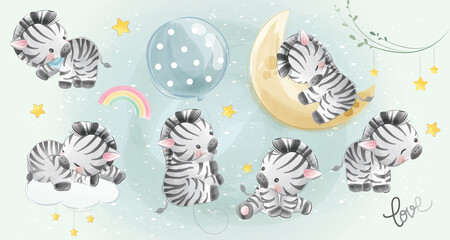 Wall Mural - Little Safari Zebra Collections