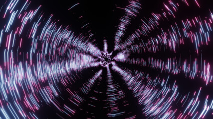 Wall Mural - 3d illustration graphics of abstract sci-fi tunnel seamless loop motion graphics.