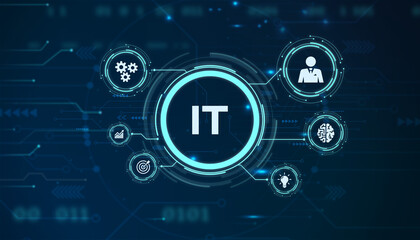 IT consultant presenting tag cloud about information technology