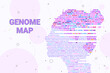big genomic data with woman face genome sequence map horizontal