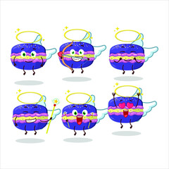 Poster - Grapes macaron cartoon designs as a cute angel character. Vector illustration