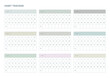 Note, scheduler, diary, calendar planner document template illustration. Habit tracker.