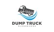 Dump truck and wave vector logo