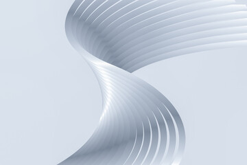 Poster - 3D render silvery white wavy texture line texture.