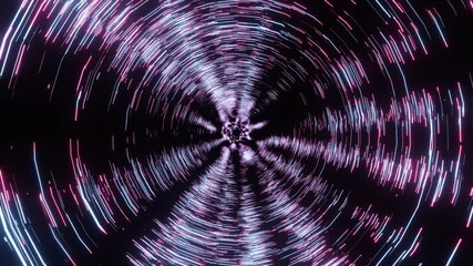 Wall Mural - 4k video animation of abstract sci-fi tunnel seamless loop motion graphics.