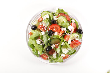 Wall Mural - vegetable salad with cucumber,  tomato and olive