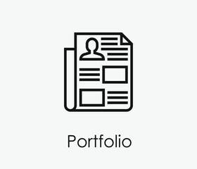 Poster - Portfolio vector icon. Editable stroke. Symbol in Line Art Style for Design, Presentation, Website or Apps Elements, Logo. Pixel vector graphics - Vector