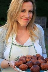 Wall Mural - woman with homemade  traditional sugar pastries