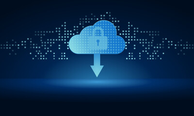 cloud security technology network and data security protection background design