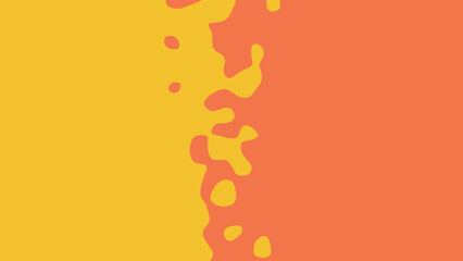 Wall Mural - the transition from yellow to orange with uneven border line, interpenetration of colors. vector ill