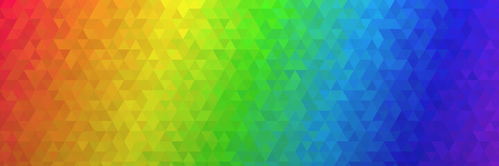 Wall Mural - Low Poly Polygon Hintergrund Textur in Regenbogen Farben