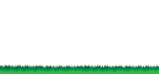 Vector illustration of green grass elements. Vector editable