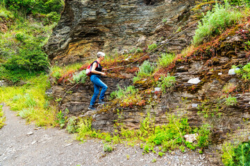 Wall Mural - Über den Weinberg Erdener Treppchen an der Mosel auf den gleichnahmigen Klettersteig