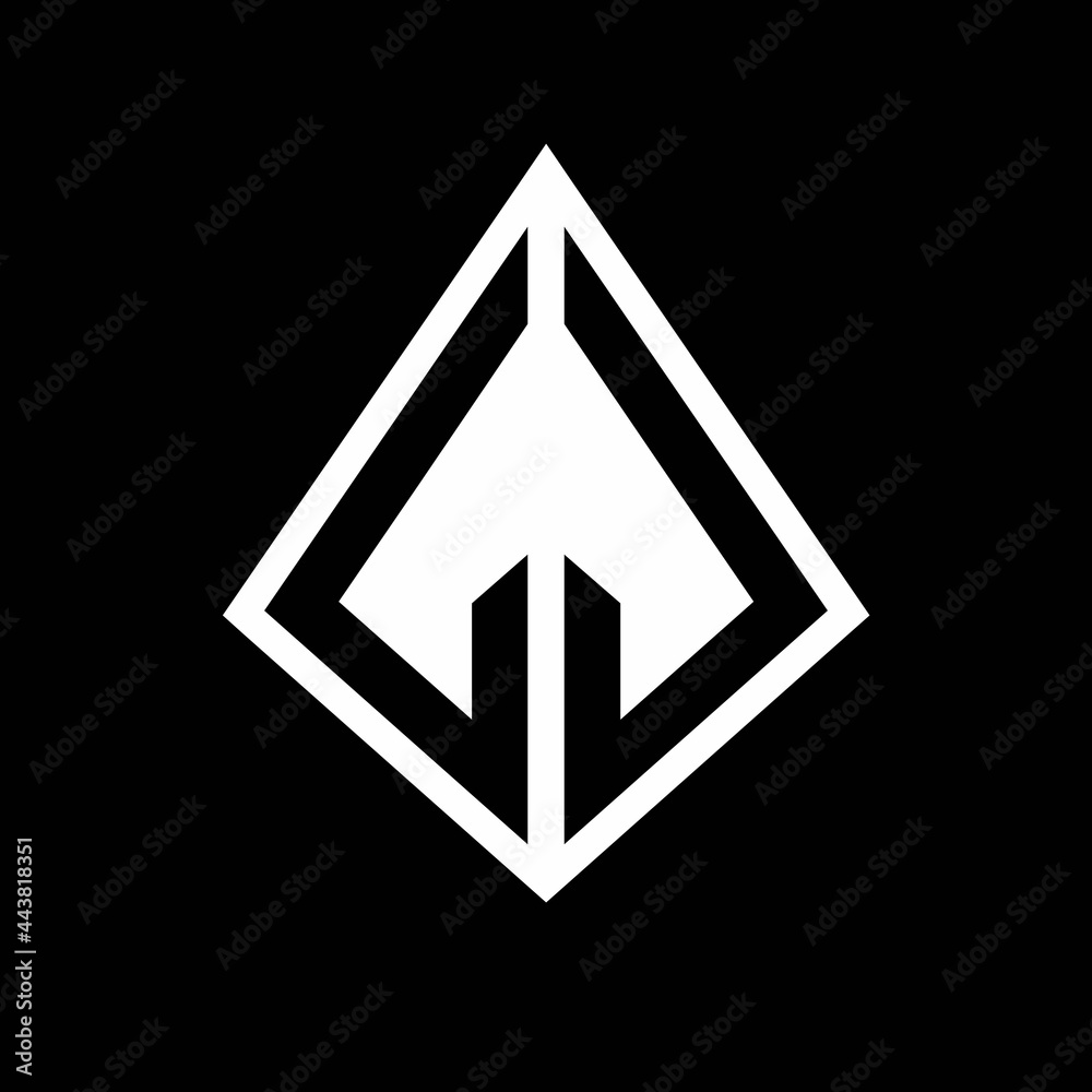 LJ logo letters monogram with prisma shape design template Stock Vector ...