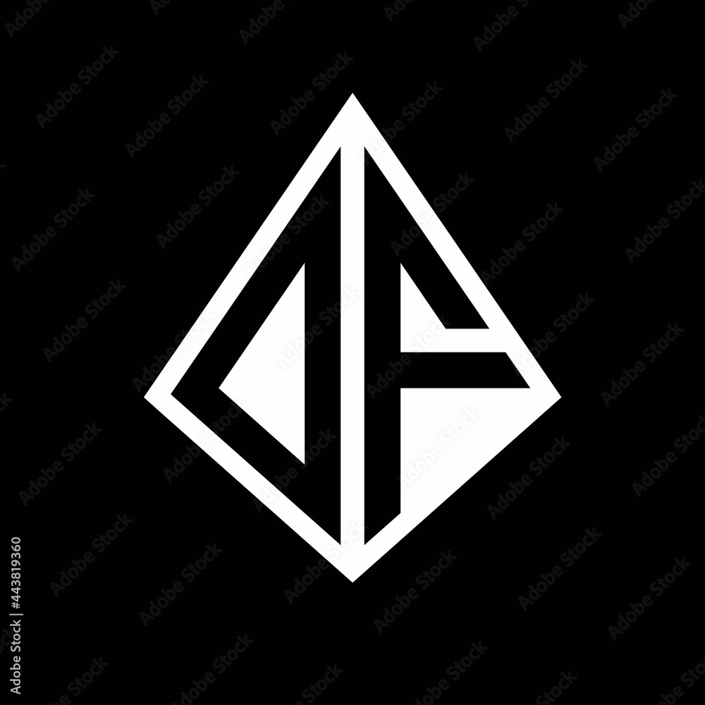 OF logo letters monogram with prisma shape design template Stock Vector ...
