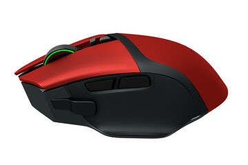 Fototapete - Modern wireless gaming computer mouse isolated on white background