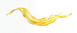 Fototapeta  - Realistic splash of yellow juice or liquid oil on white and transparent background. Isolated Vector engine oil wave illustration.