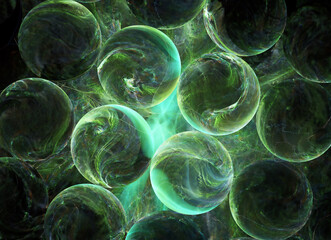Fototapete - Abstract color dynamic textured background with lighting effect. Fractal. Fractal art