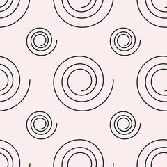 Poster - Spirals sample. Vector repeted pattern. Black and white coils wallpaper.